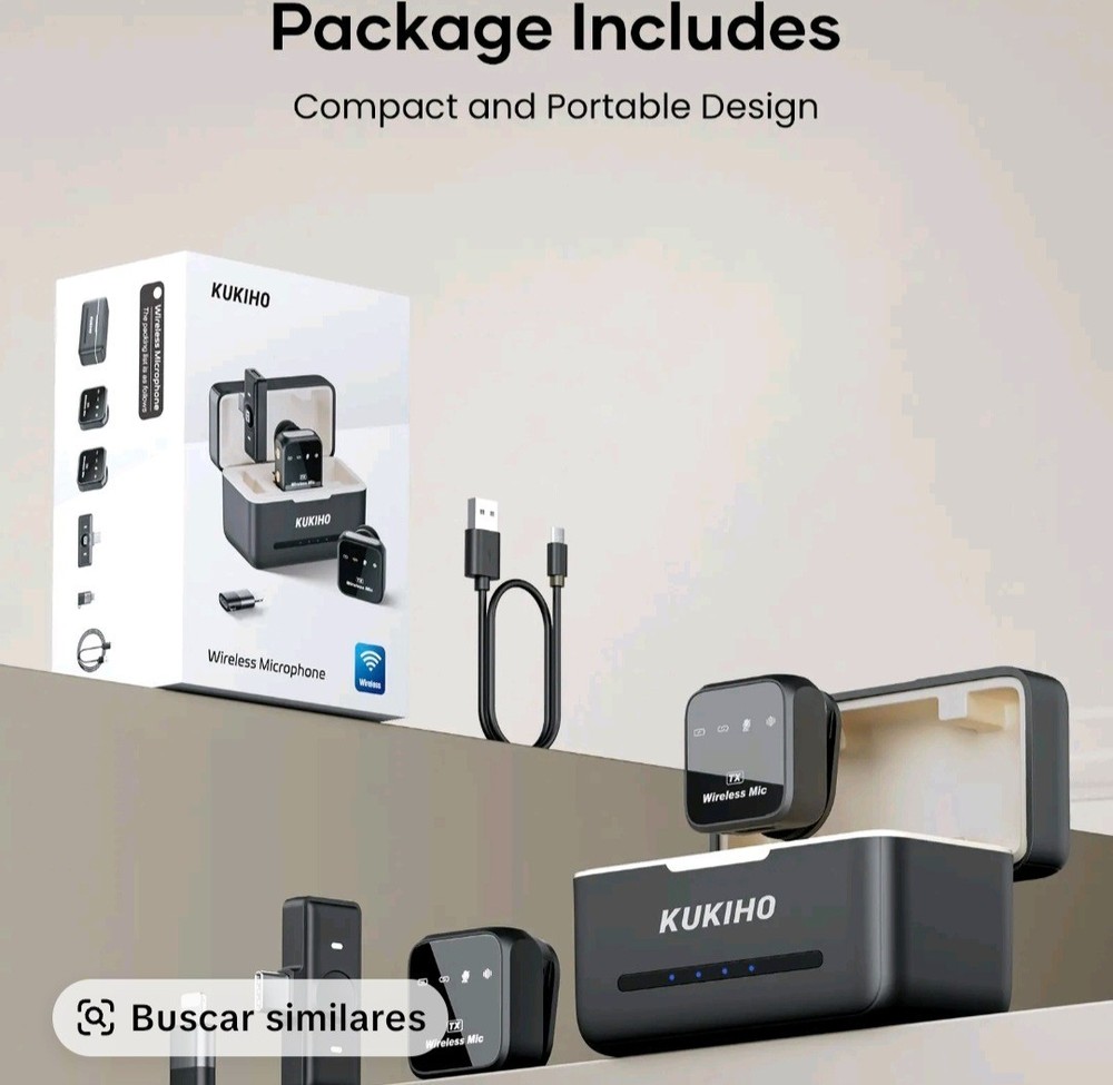 KUKIHO Wireless Lavalier Microphone for iPhone iPad Android With Charging Case A