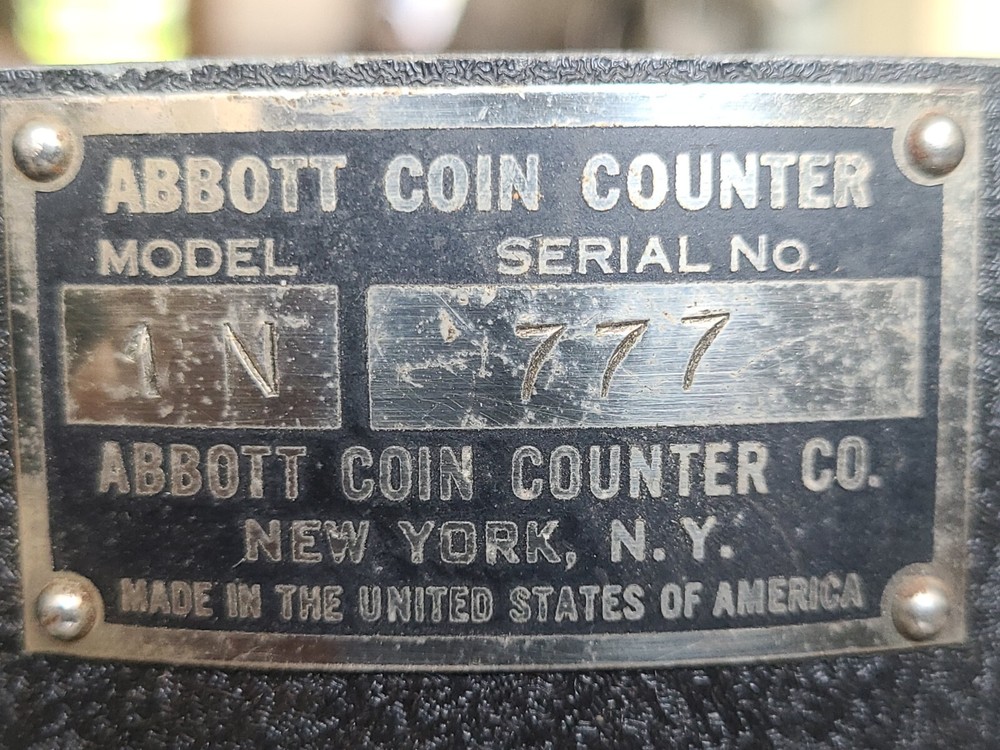 ABBOTT COIN COUNTER MODEL 1N HAND CRANK