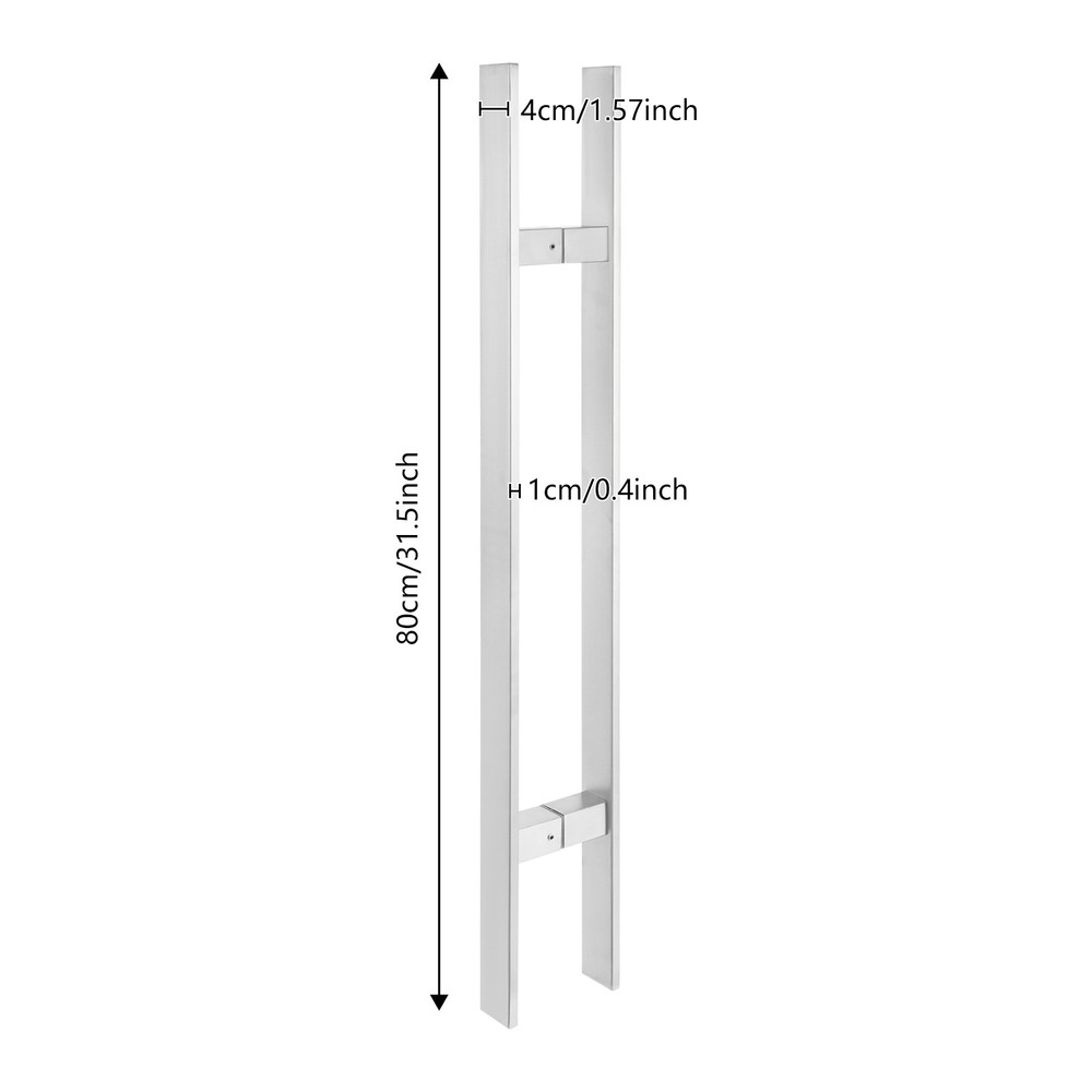 Stainless Steel Double Sided Push Pull Door Handle, H-shaped Door Pull Handle