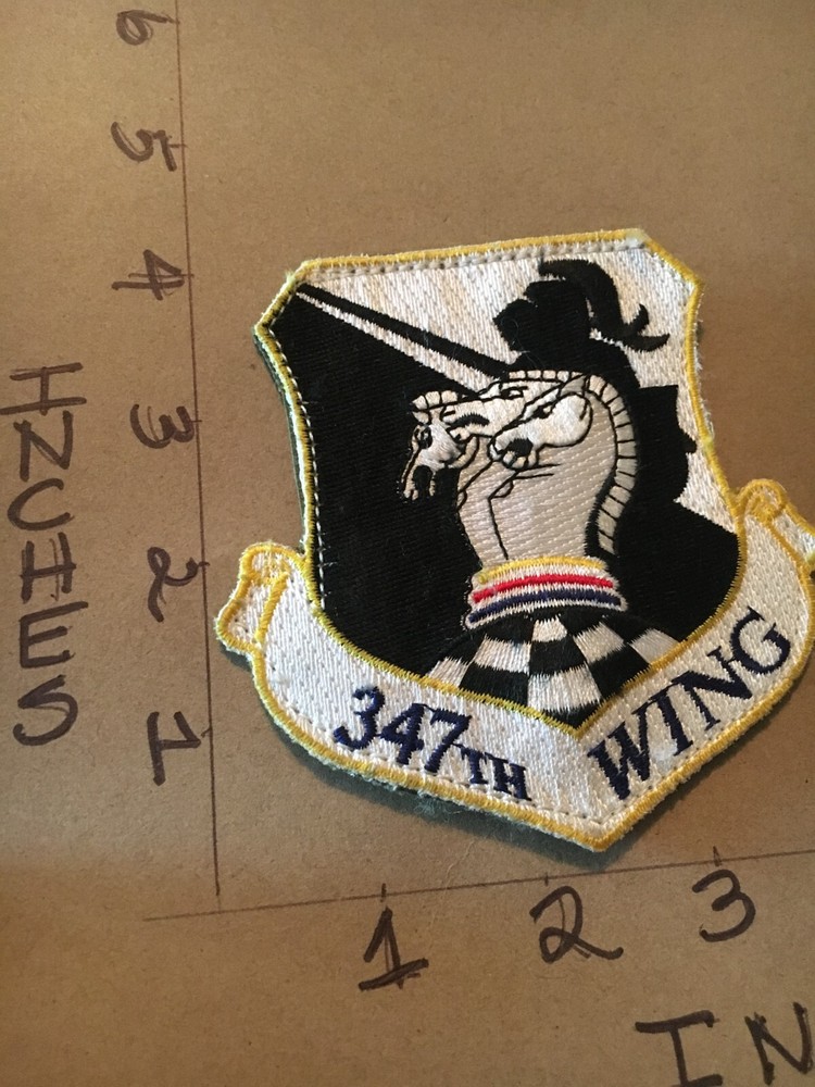 USAF 347th Wing Squadron patch 6/1/25 with hook & loop back