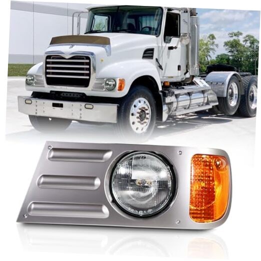 Headlights Assembly fit for Mack CV Replacement Left Driver Side Grey Left
