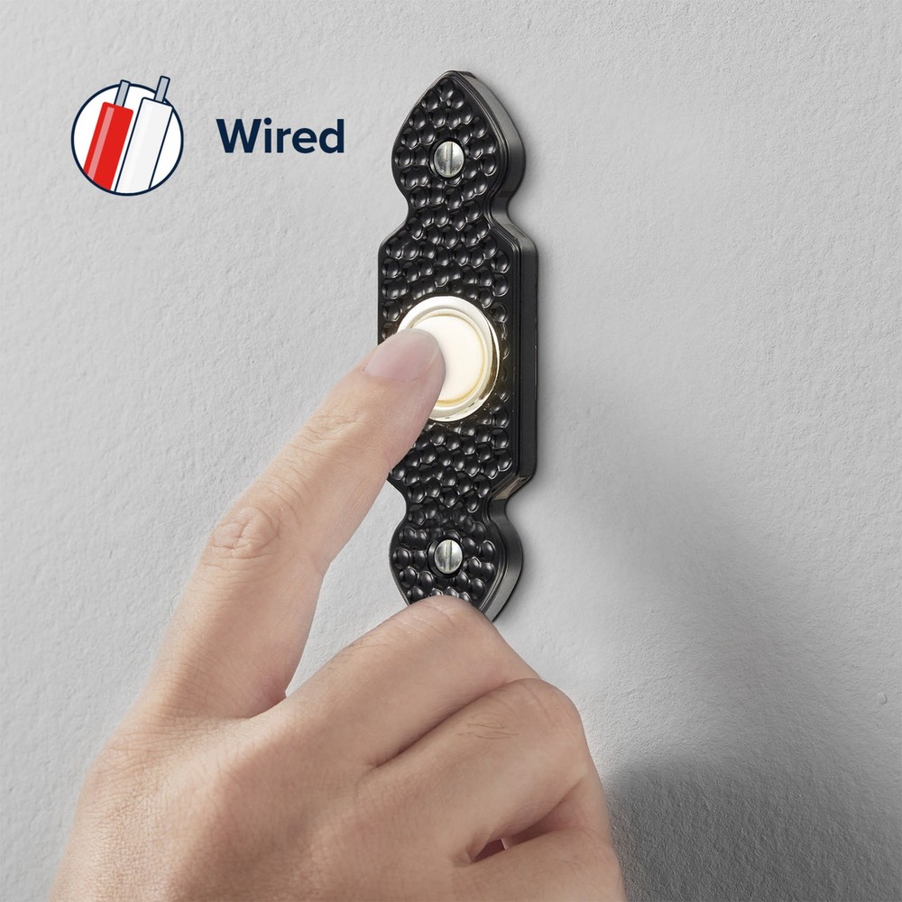 Globe Electric 91008662 Heath Zenith Plastic Wired Lighted Push - Black
