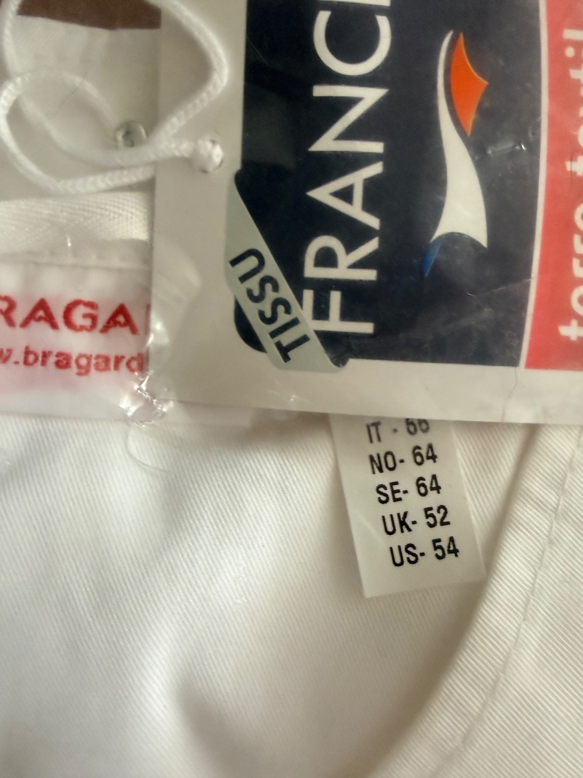 Bragard Grand Chef White Double Breasted Chef Coat Jacket Size 54 France