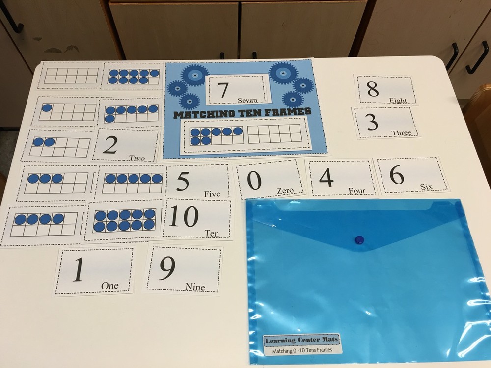 0-10 Matching Ten Frames Learning Center- Laminated - Math Mats