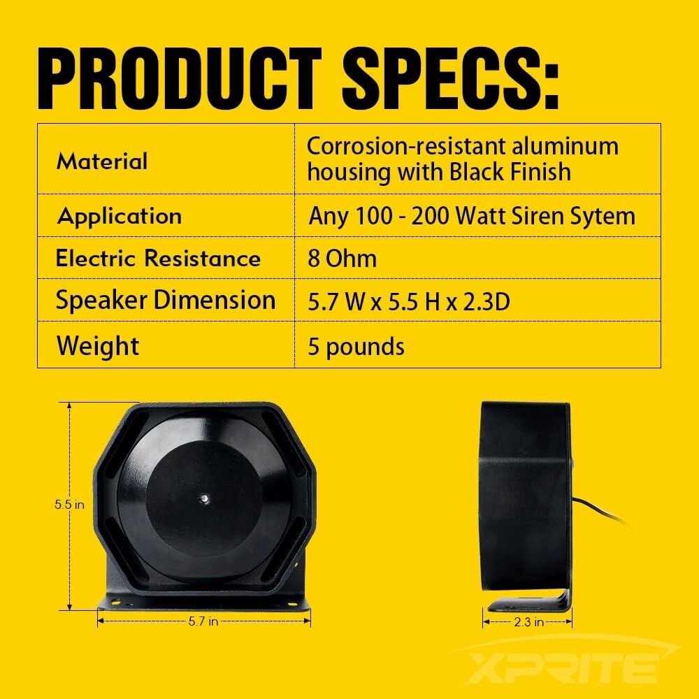 200W High Performance Extra Slim Siren - Compatible with 100-200 Watt Systems