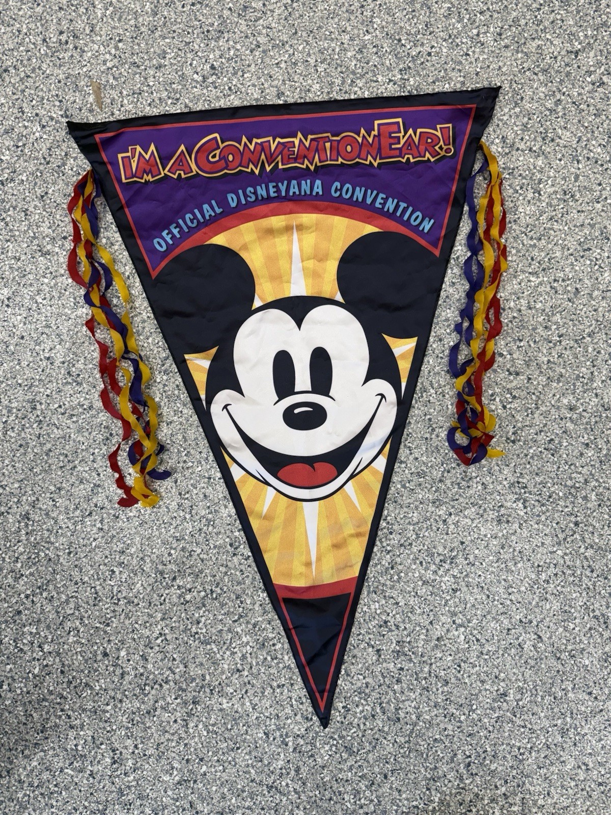Disneyana Convention 90’s Large Flag Pennant Banner Prop 27”x 39” Conventionear