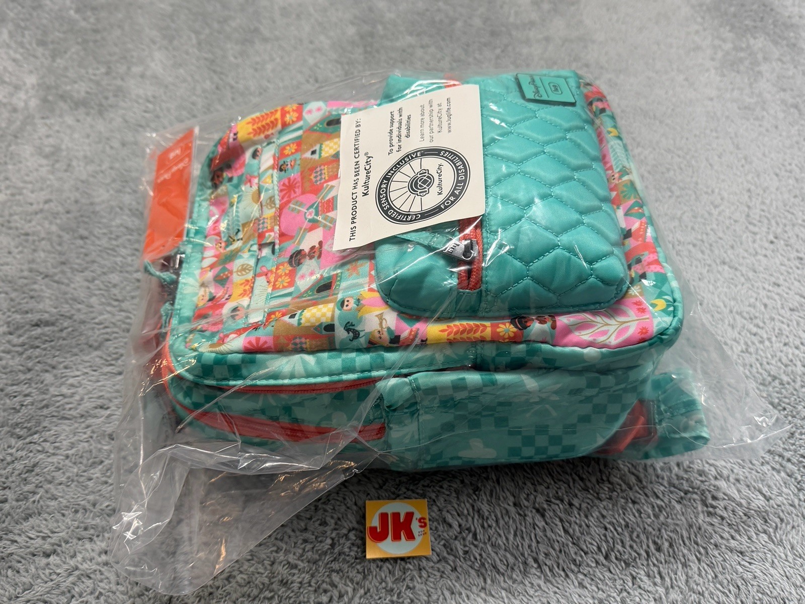 NEW Disney Its A Small World Lug Backpack Bag SEALED Green KultureCity Parks