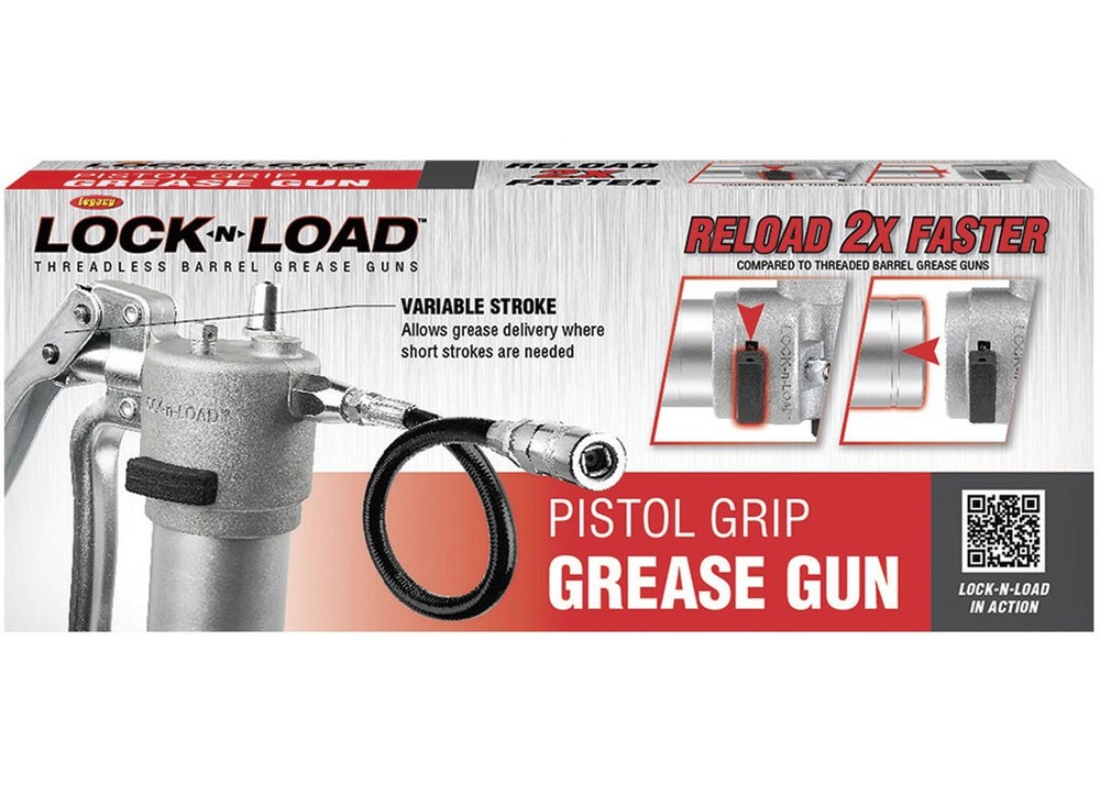 Flexzilla L1075L Lock-n-Load Variable Stroke Pistol Grease Gun Flex & Rigid