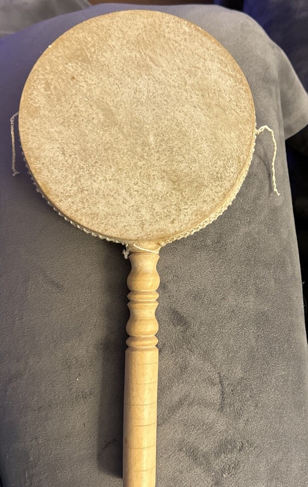 Monkey Drum 14” Long 7” Wide Hand Spin Musical Primitive