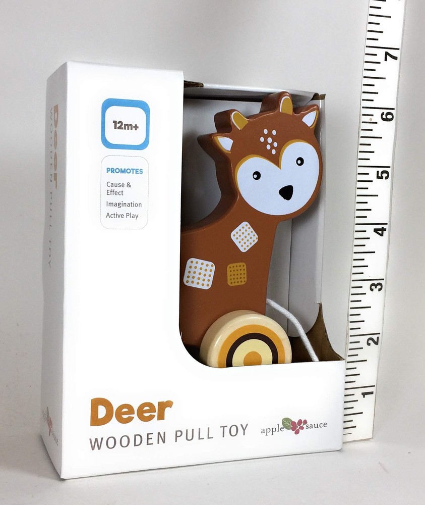 Deer Wooden Pull Toy by Applesauce