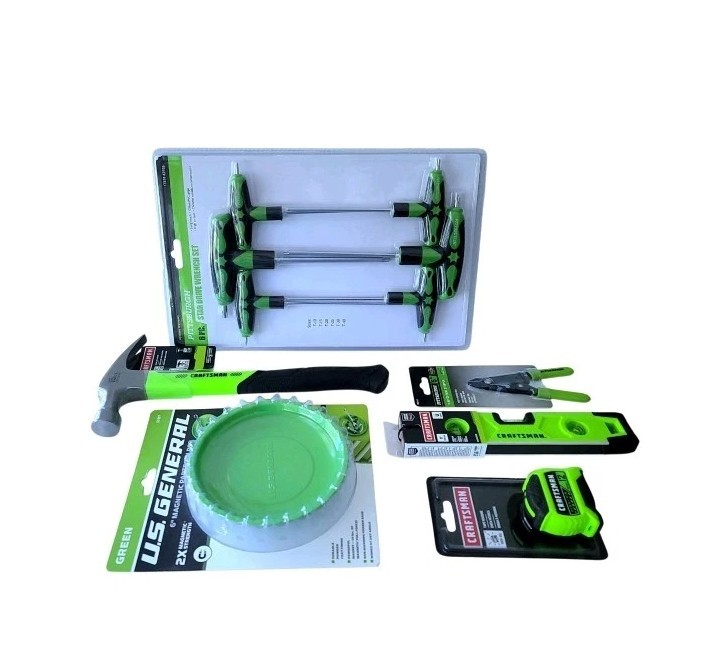 Combo hand tools green. 6 Units