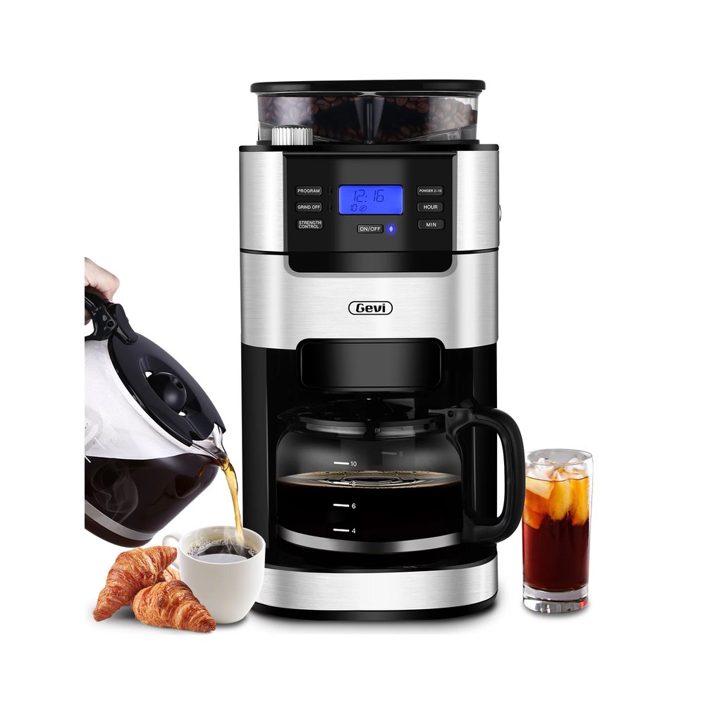 Gevi GECMA025AK-U 10-Cup Programmable Grind and Brew Coffee Maker