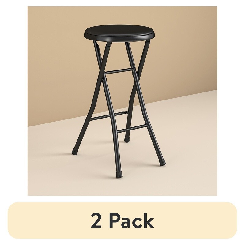 2 Pack Folding Stool Portable Multi-Purpose Seat Lightweight Padded Easy Storage