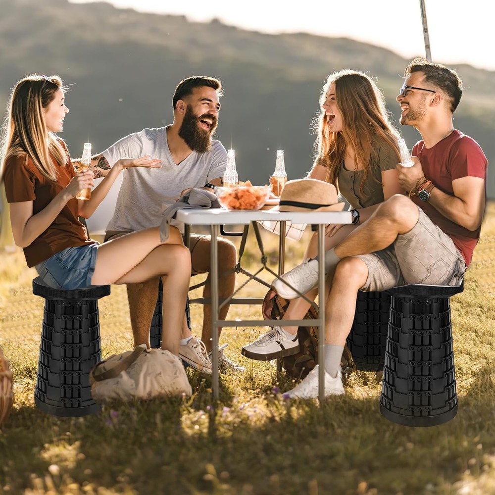 Upgraded Collapsible Stool with Load Capacity 600lbs, Stable Folding Stool wi...