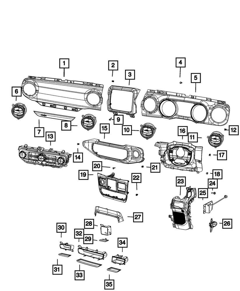 Genuine Mopar Center Stack 7EV00DX9AB