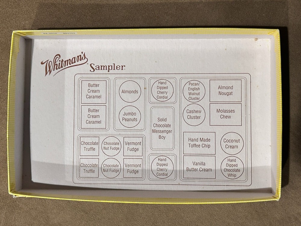 Whitman's Empty Sampler Assorted Chocolate 8 oz. Cross Stitch Box