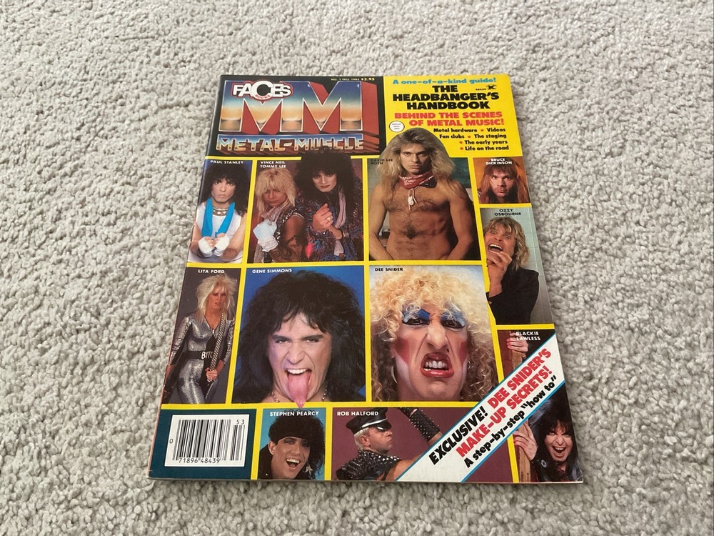 FACES METAL MUSCLE MAGAZINE FALL 1985 KISS VAN HALEN TWISTED SISTER MOTLEY CRUE