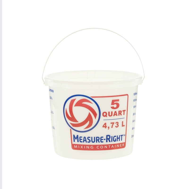 5 Quart Round Mixing Bucket 2 Pack Clear Pre-marked Plastic Measuring Container