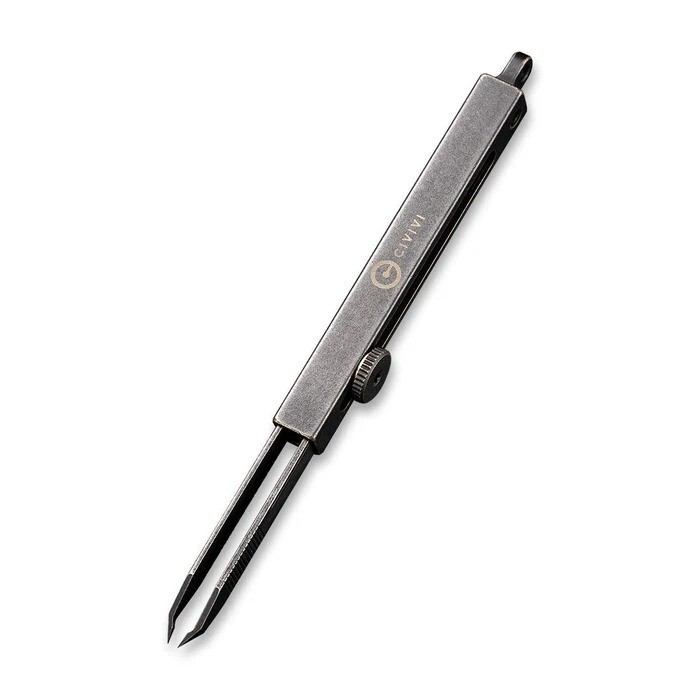 Civivi Tac-N-Tweeze Stainless Steel Tweezers Brass Handle Black Stonewash Finish