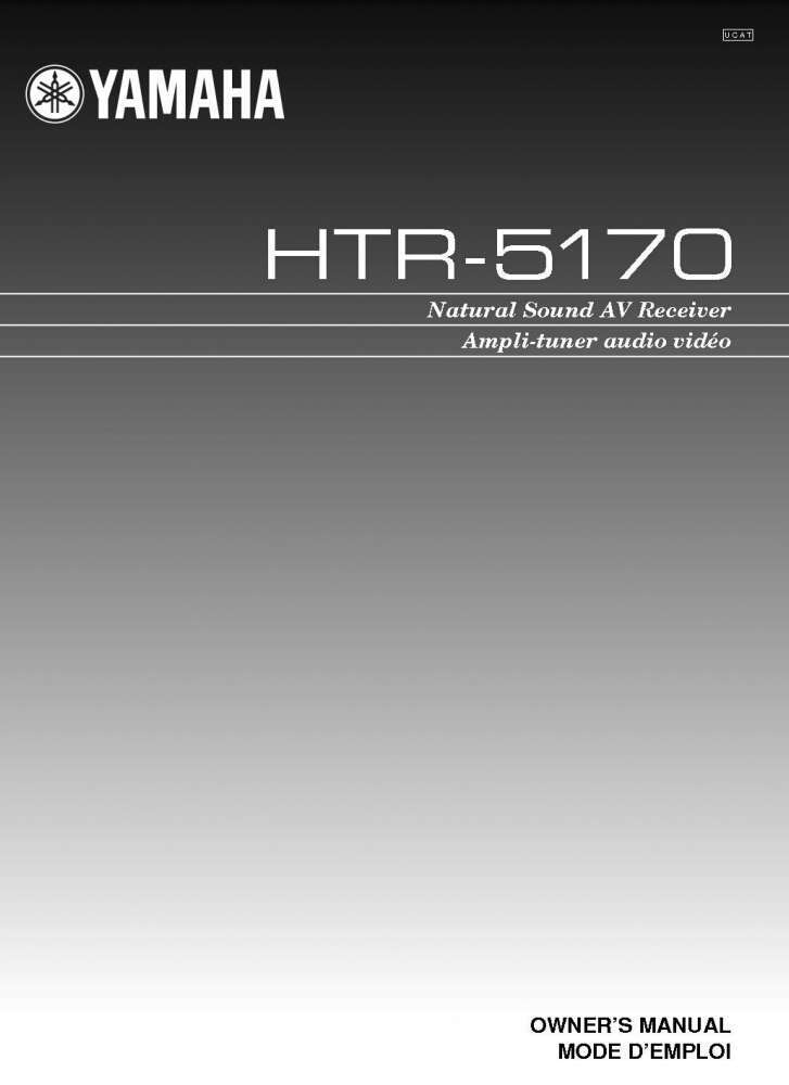 Yamaha HTR-5170 Receiver Owners Manual