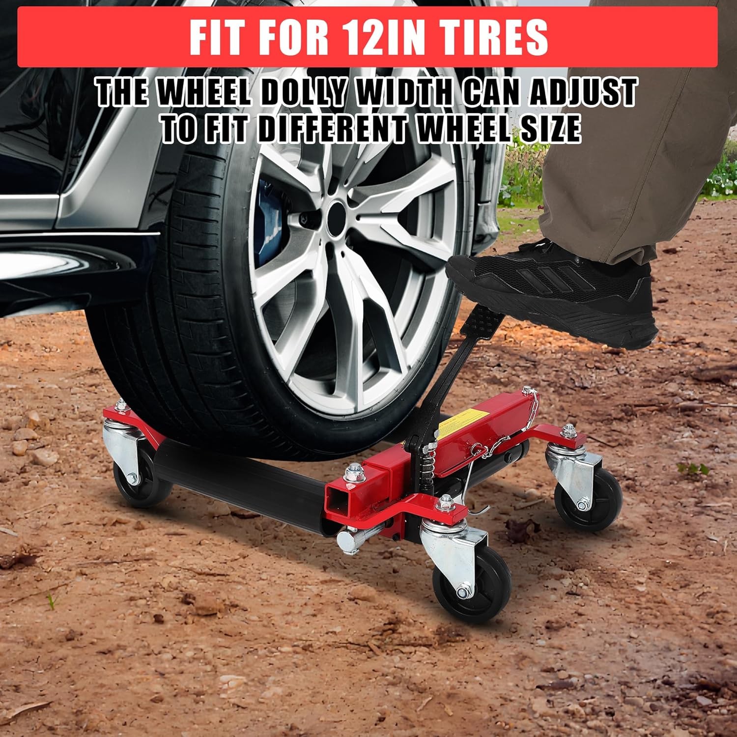 2 Hydraulic Wheel Dollies, 1500LB Capacity Each for Vehicle Moving & Tire Change