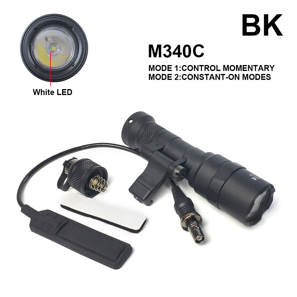 LED Flashlight M340C Mini Light 500 Lumen Offset Flip Mount Weapon Light Switch