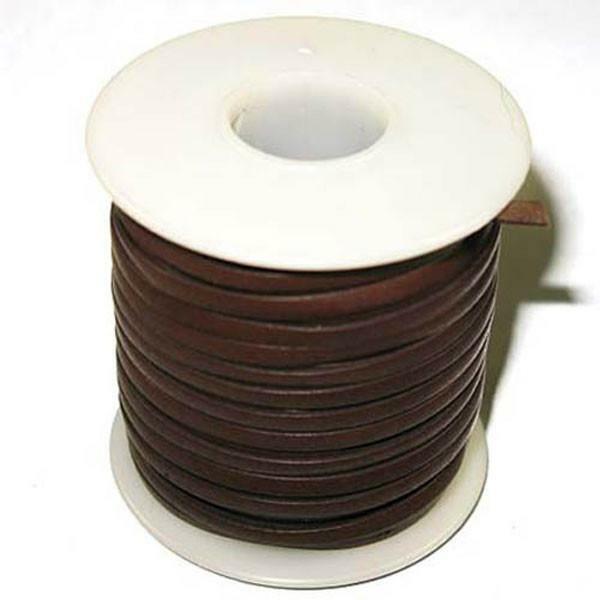 Calf Leather Lace 3/32" 25 Yards Dark Brown