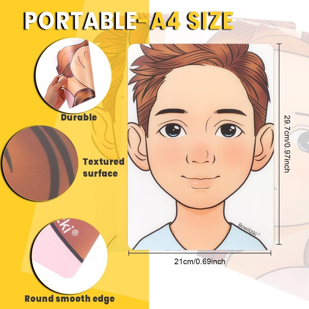 Bowitzki Face Painting Practice Board Professional Board Set 2 Pack For Kids