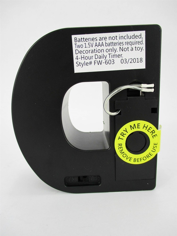 Letter D LED Light 4" Monogram Marquee Mini Tabletop Nightlight w/ 4-Hr Timer