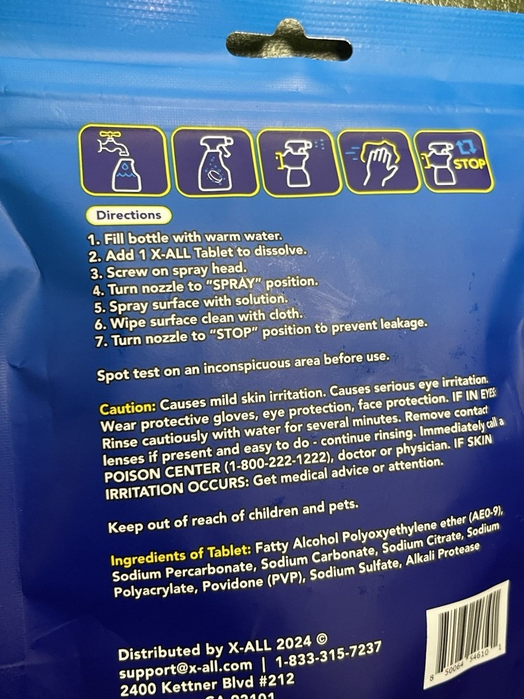 X-ALL Multipurpose Cleaning Tablets 5 tablets New / Sealed