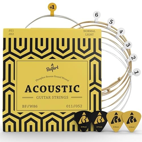 quality acoustic 1 set – 6 strings + extra 1st E (.011/.052) Phosphor Bronze