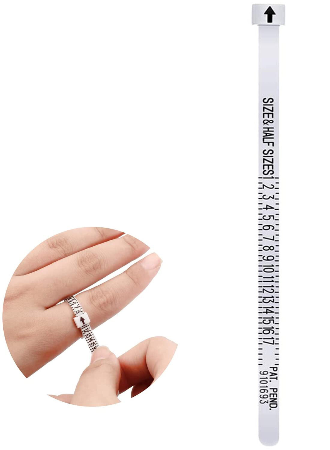 2-Pack Ring Sizer Measure Tool Gauge Plastic Finger Sizing Finder Reusable 1-17