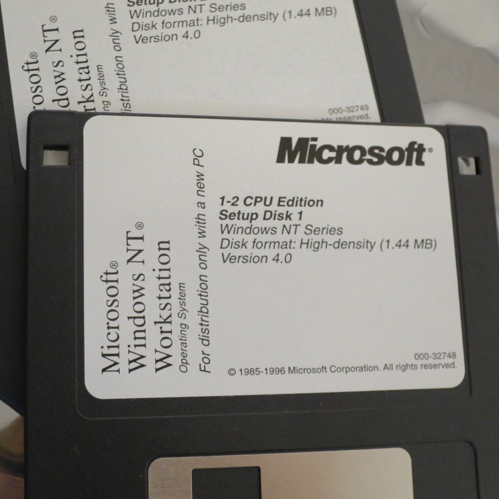 Microsoft Windows NT 4.0 Workstation 1-2 CPU Floppy Setup Disk Set (Tested) - 09