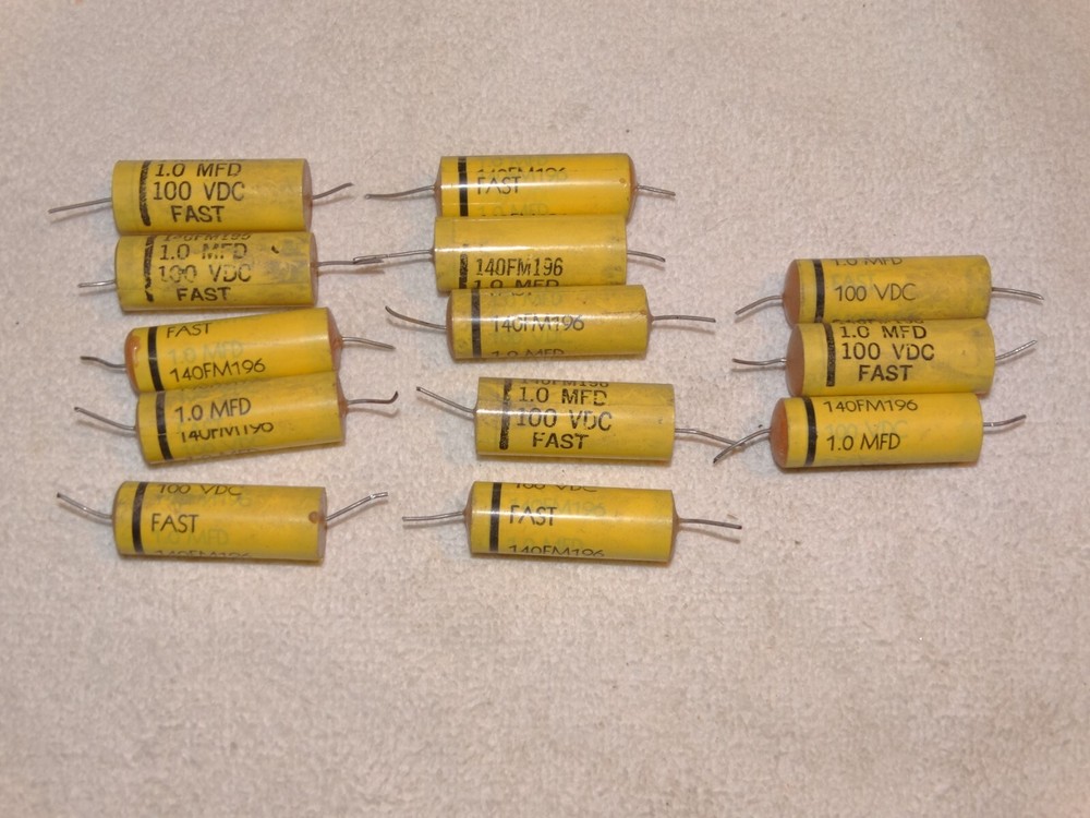 12+1  -Vintage John Fast Capacitor Pulls  1.0 mfd  100vdc