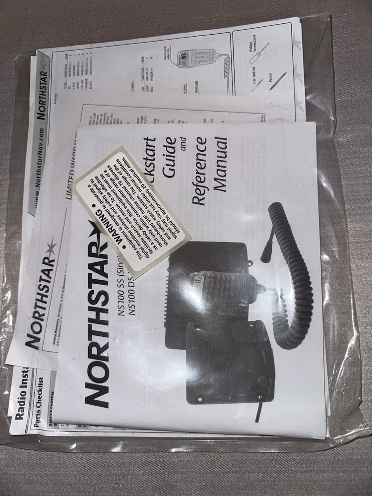 Northstar NS100 VHF QuickStart Guide & ReferenceManual & Mounting Template