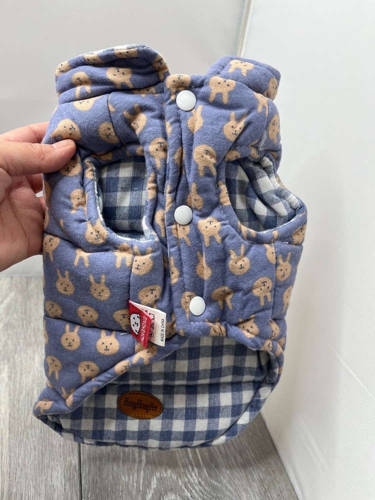 HongHongPet Reversible Winter Vest, Blue Size Medium