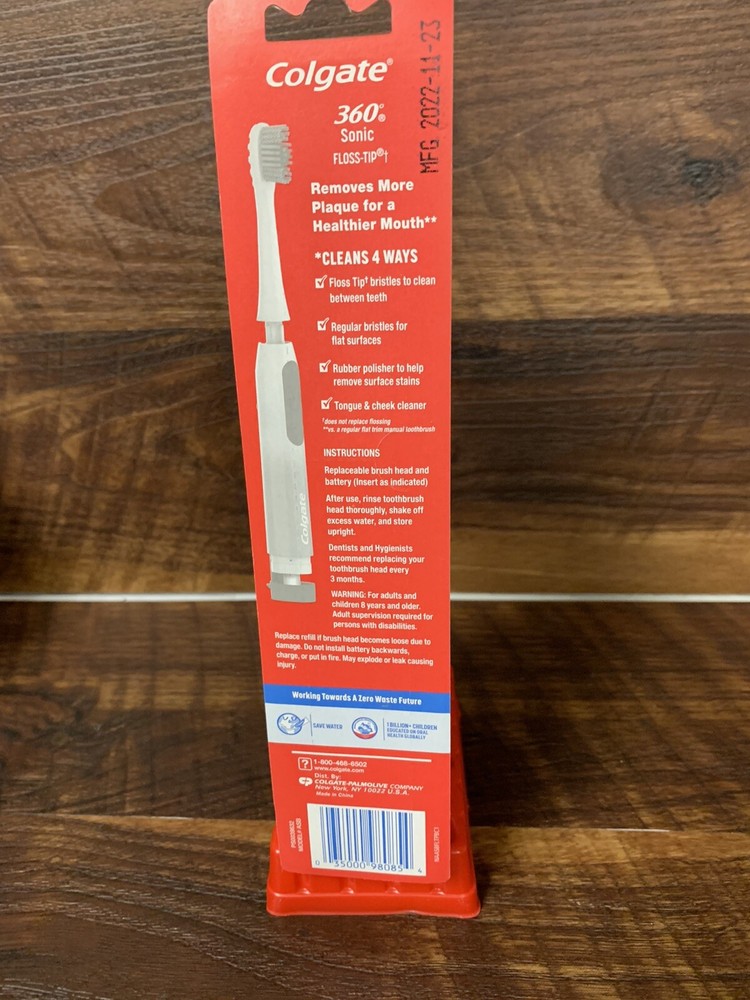 3X Colgate 360 Sonic Floss-Tip Soft Battery Powered Electric Toothbrush
