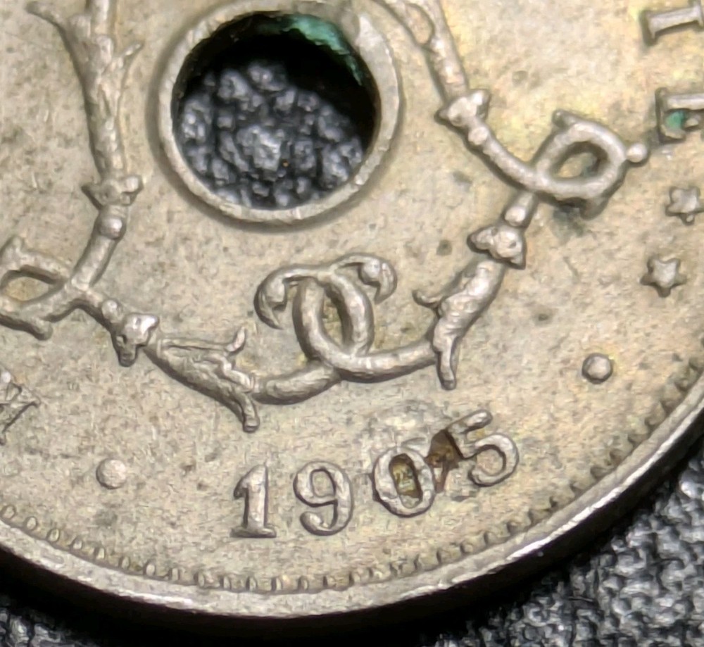 1905 Belgium 5 centimes Cent Dutch Text Extra Fine