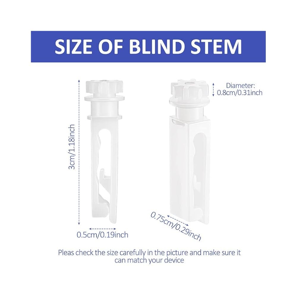 Window Blind Stem Replacement, White, 12 Pack, For Vertical Carriers