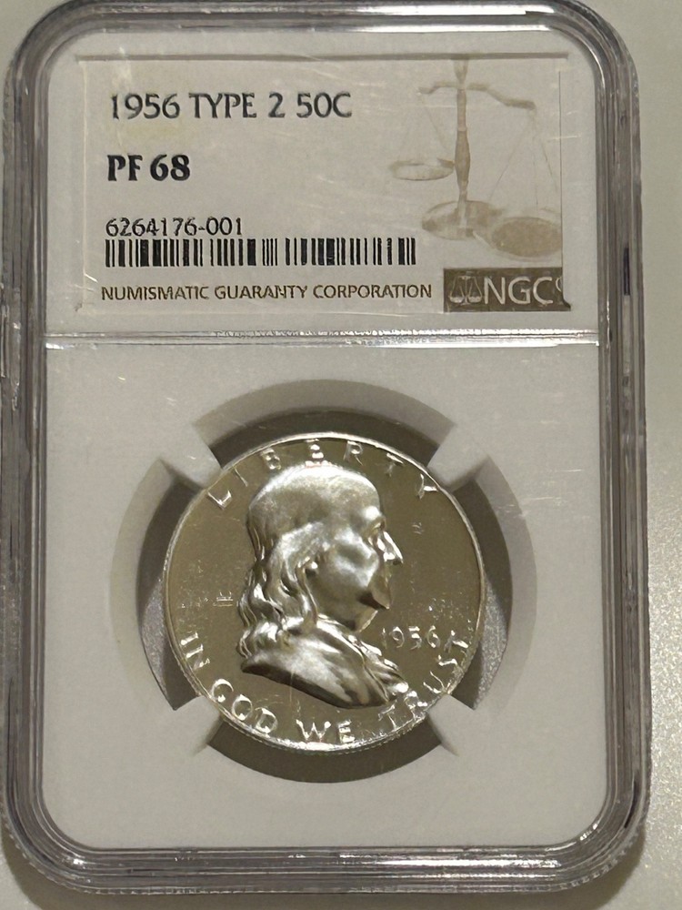 1956 Proof Franklin Silver Half Dollar Type 2 NGC PF68