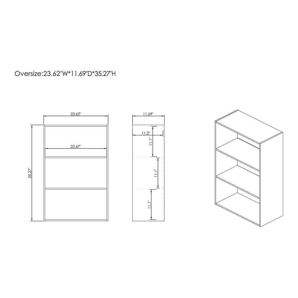 3 Tier Stackable Wood Bookcase Brooks Light Blue W/ Sturdy & Versatile
