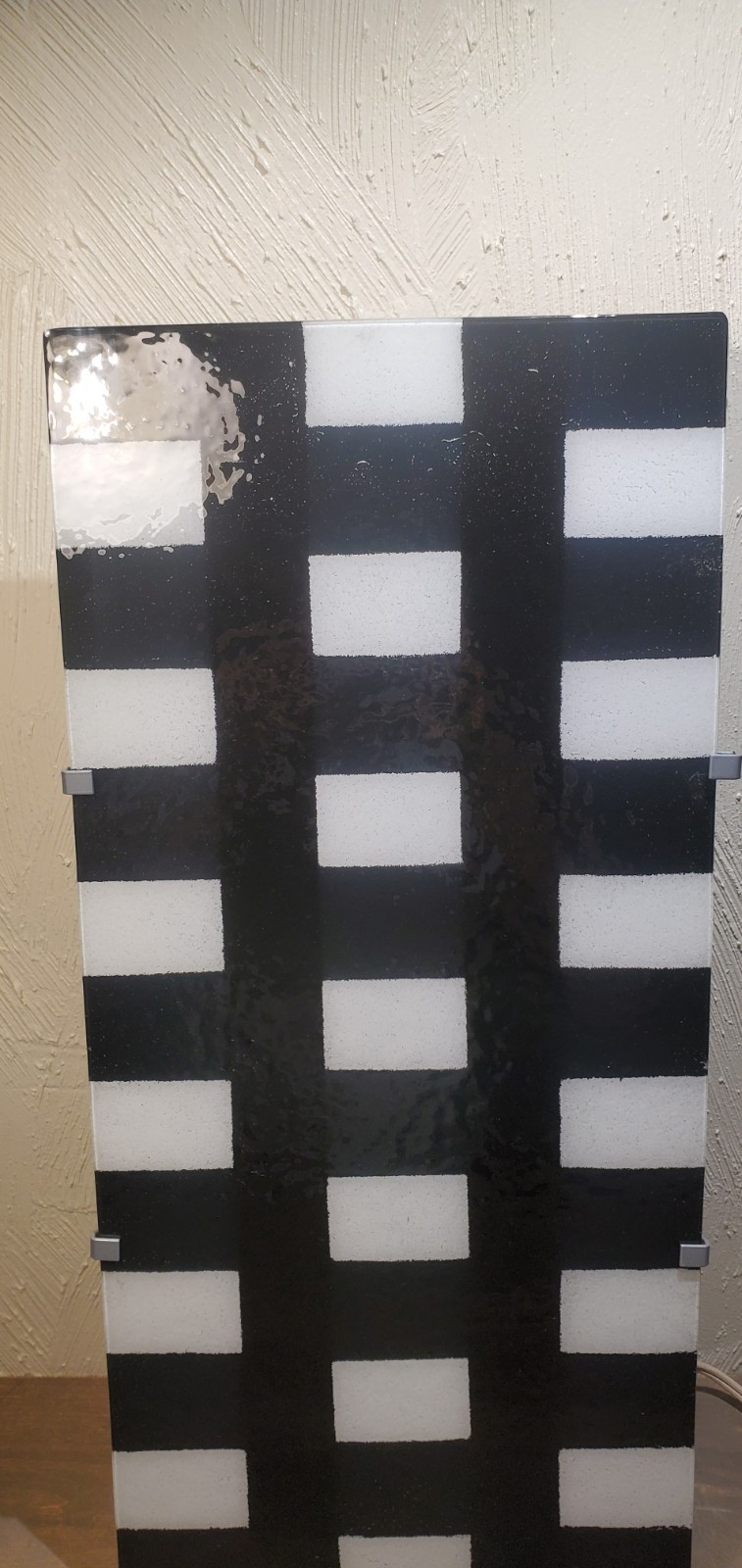 Vintage IKEA Gyllen Black White Checkers 3D Wall Mounted Light Art Piece Y2K