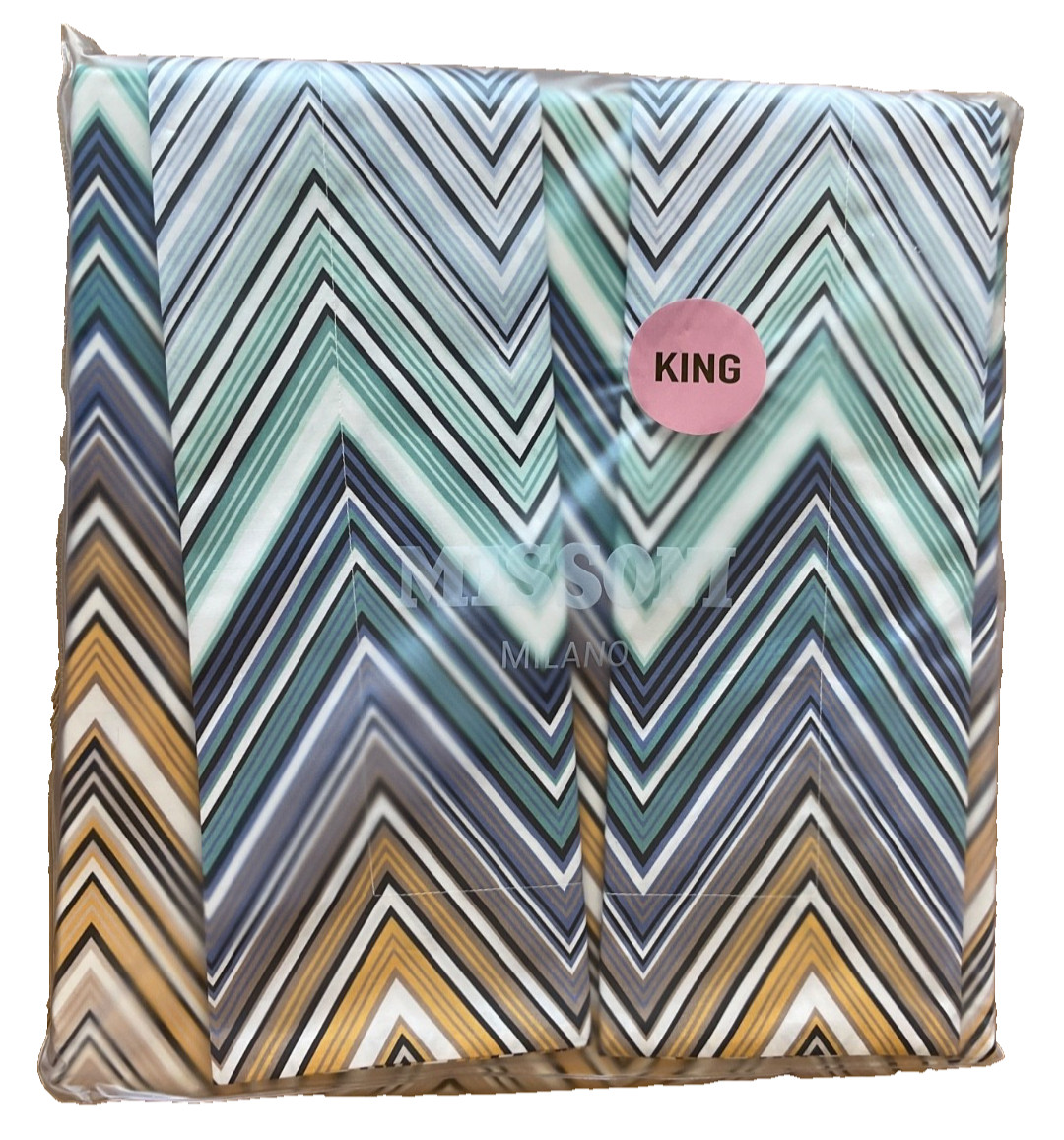 Missoni Milano~Duvet SET~KING~3 pcs~TREVOR~ZigZag~Luxury~multicolor~Taglia~NWT~~