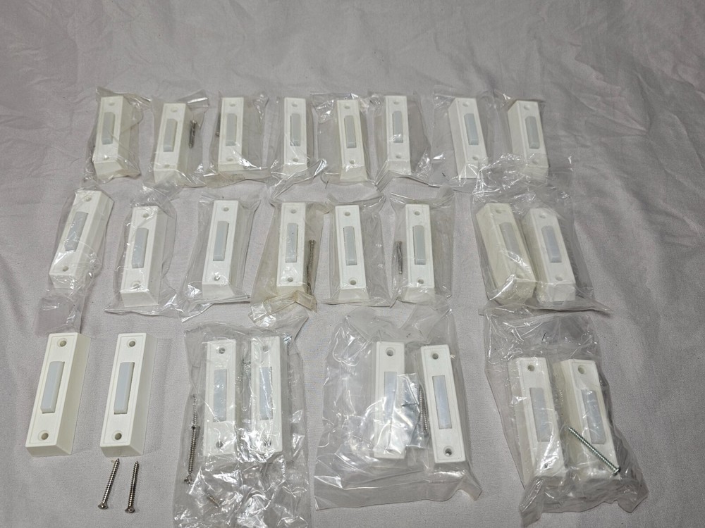Lot 2, Vintage Rectangular Push Button Doorbell Chime w/ Stainless Steel Screws