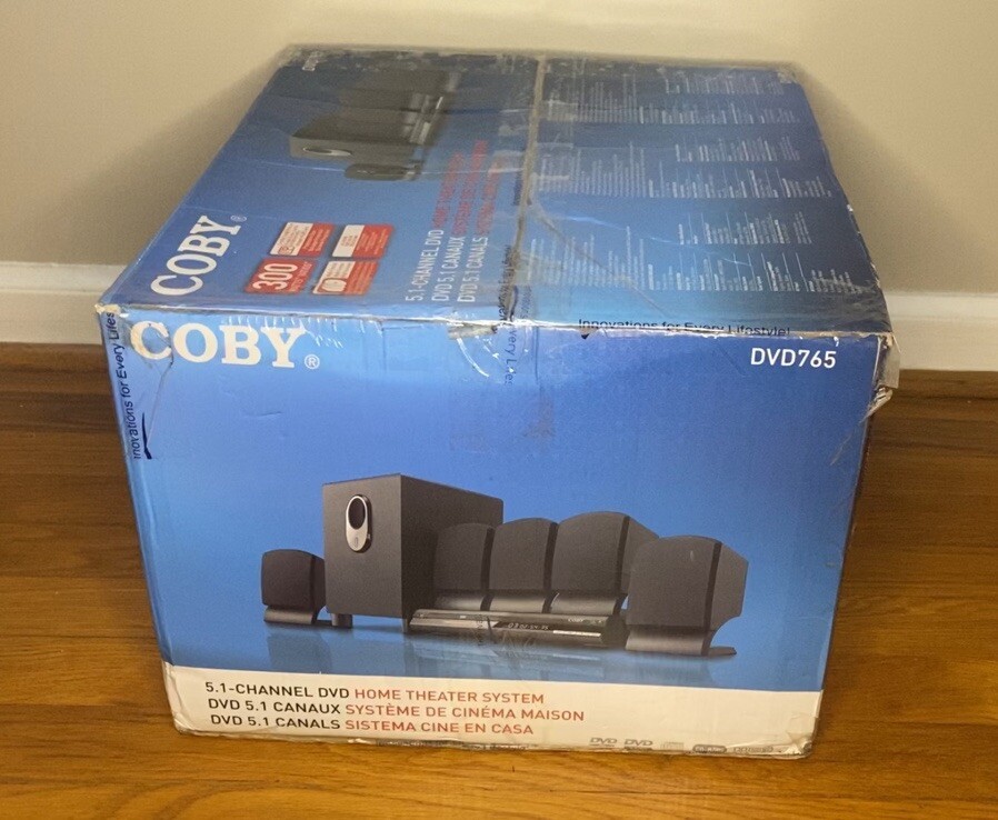 Coby DVD765 5.1 Channel Home Theater System With DVD Player Controller AV Cable