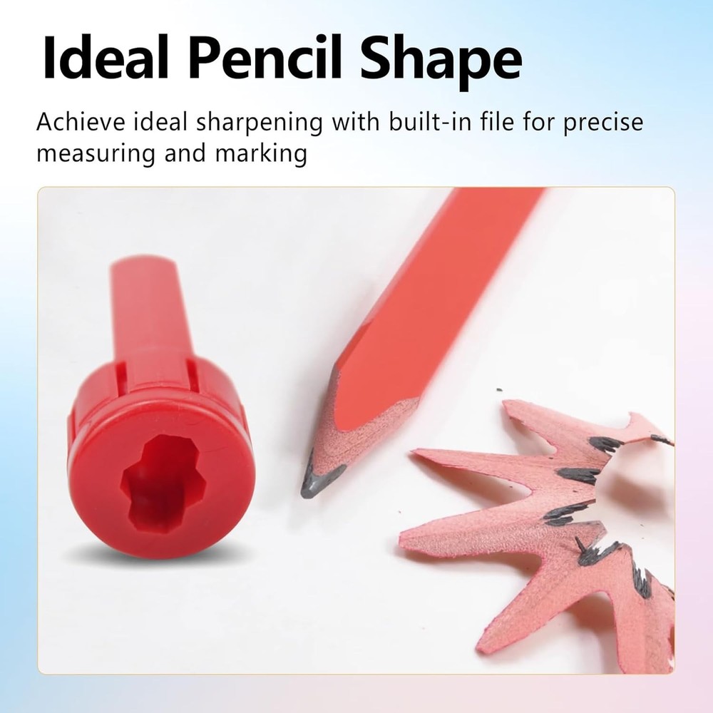 BRBASAP 3Ps Contractor Pencil Sharpener Carpenter Manual Portable Red