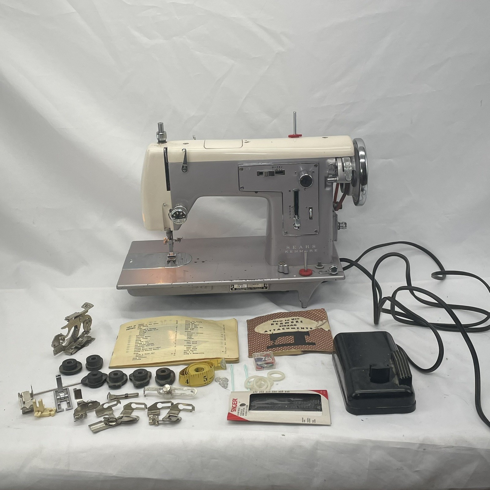 SERVICED - KENMORE 158 HEAVY DUTY 1 Amp Steel Zigzag Sewing Machine JAPAN