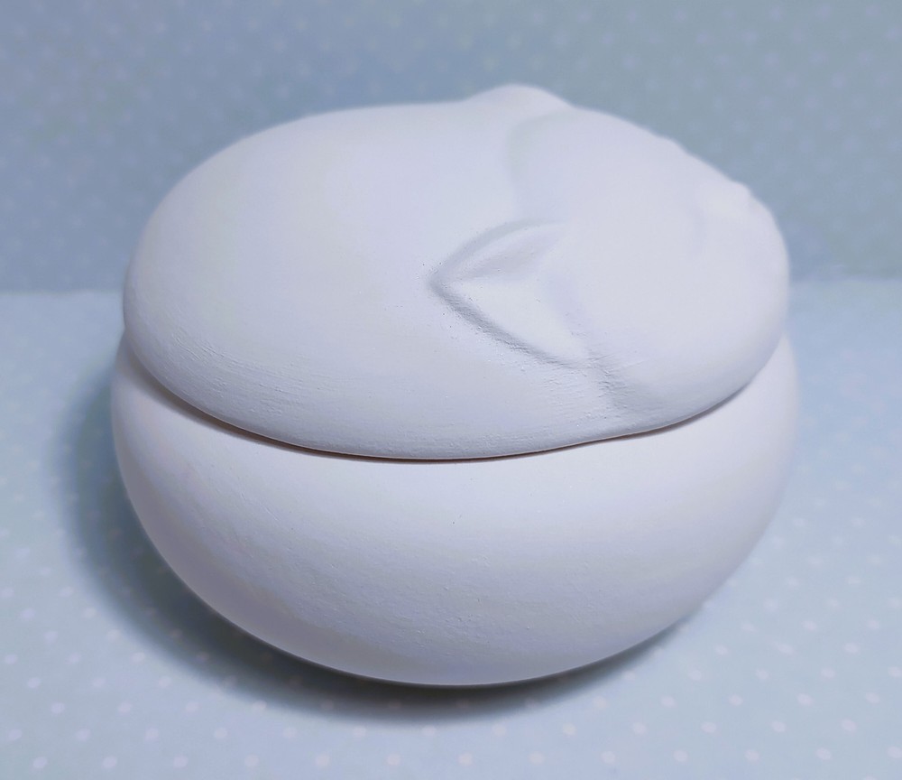 Cat Trinket Box ~ Ceramic Bisque Ready to Paint