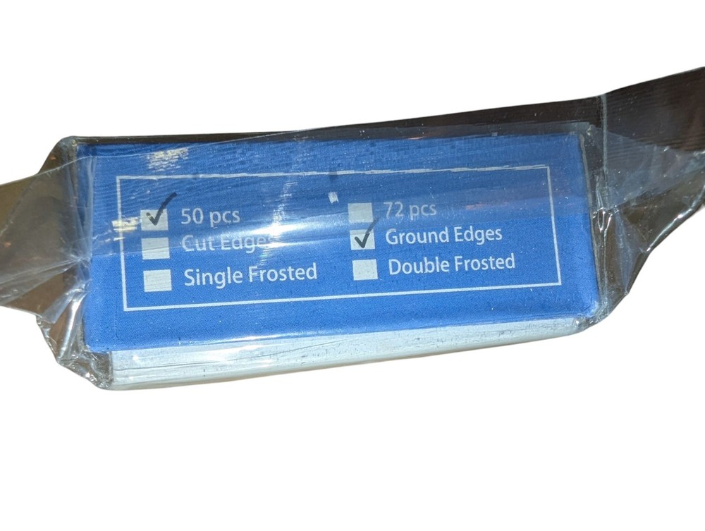 AmScope 50 Pre-Cleaned Blank Microscope Slides Ground Edges .8-1mm Thick