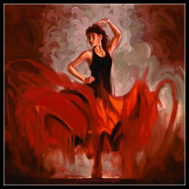 Flamenco Dancer - Chart Counted Cross Stitch Patterns Needlework DIY DMC Color